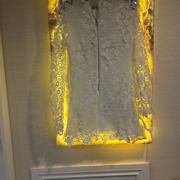 Self-Portrait white Sheath Dress with Long Bishop Sleeves - Picture 2 of 7